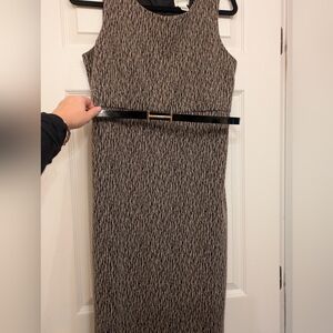 Motherhood Maternity Black and Tan Midi Dress